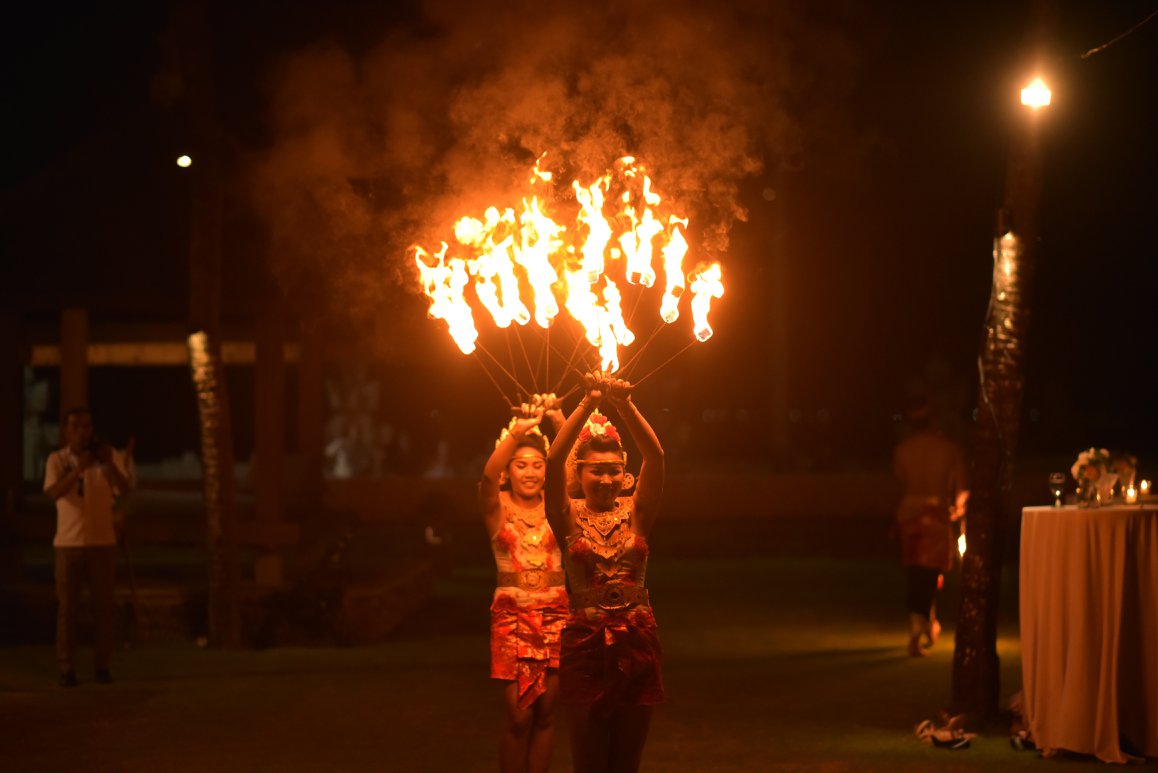 fire dancers